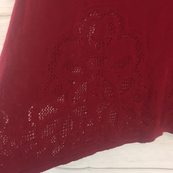 Dress-barn Red Long Sleeve Lace Detail Tunic Sweater - Picture 11 of 11